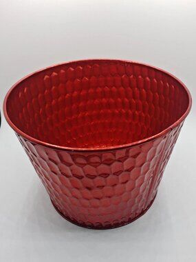 Decorative Red Stainless Bowl. Red glossy Interior. Great Condition Holiday